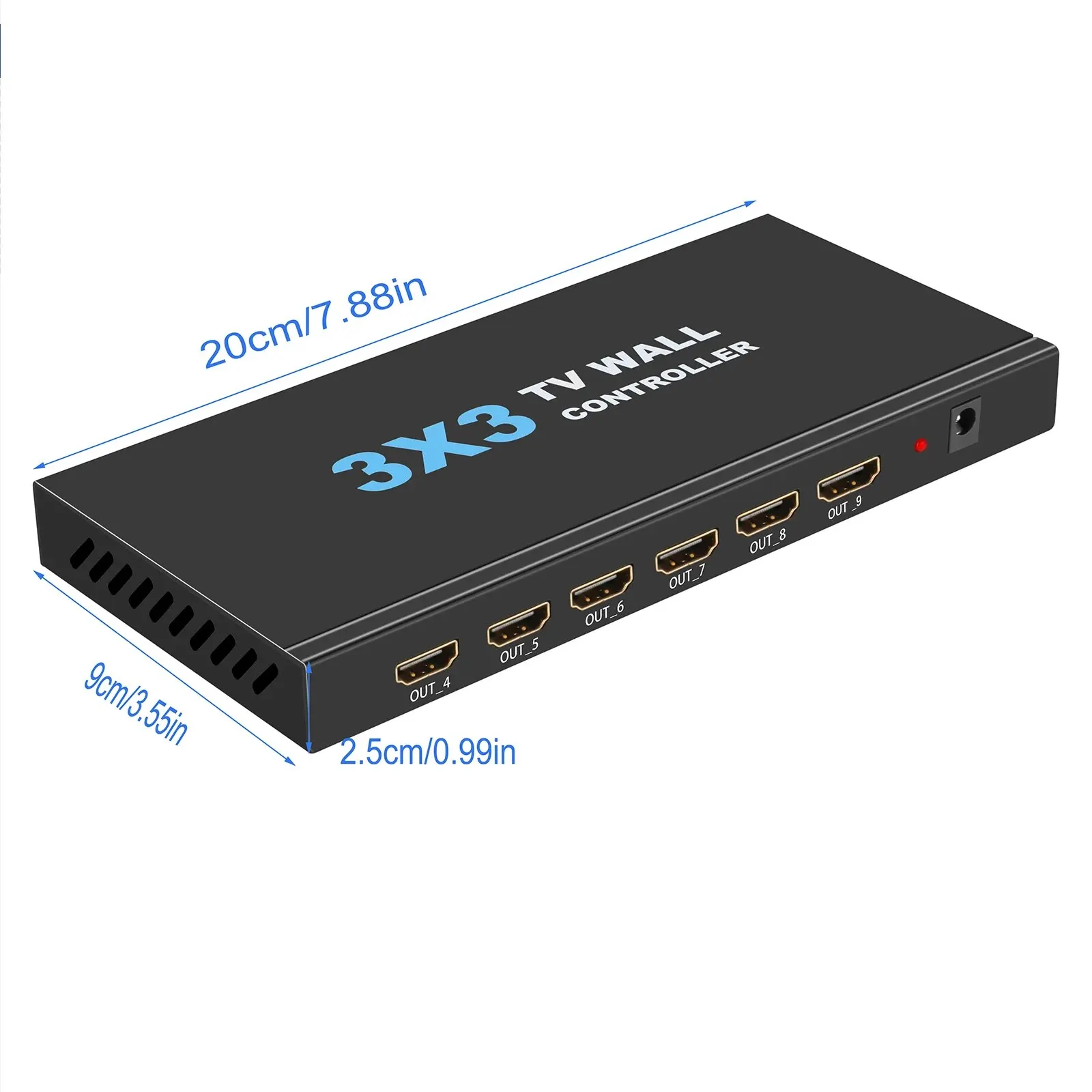 4K HDMI 3x3 Video Wall Controller 1080P HD Processor HDMI 1.4 HDCP 1.4 Support 1x1, 1x2, 1x3, 1X4, 2x1, 2x2, 2x3, 3x1, 3x2