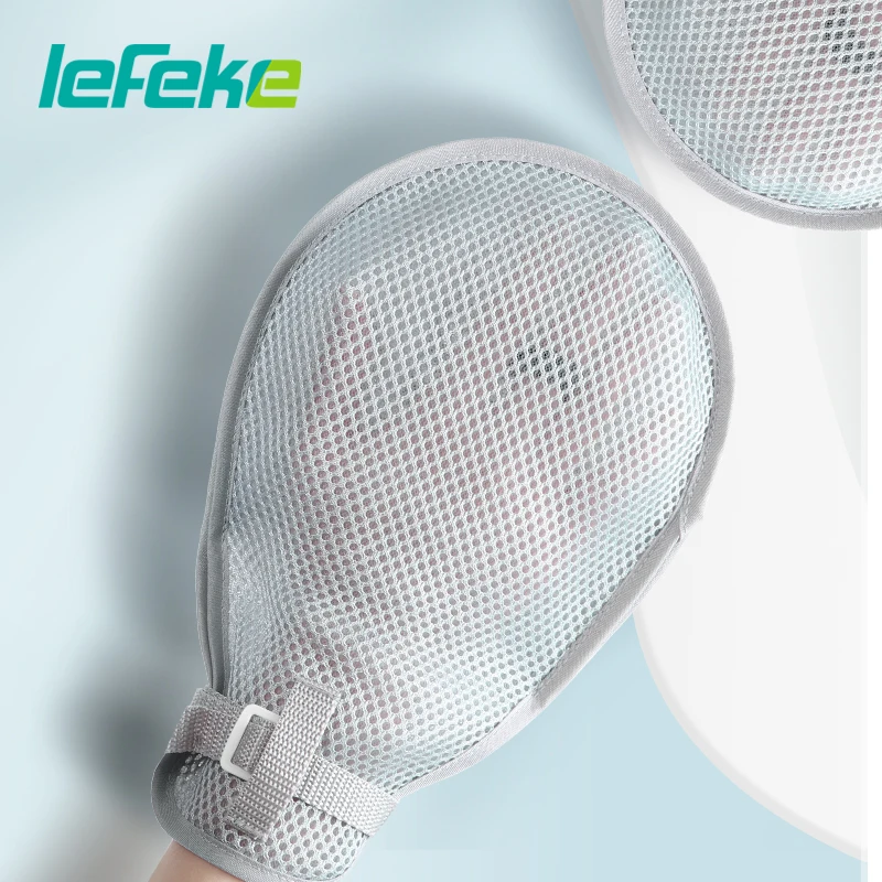 Lefeke Hand Control Mitts Breathable Soft Mesh Restraint Immobilization Gloves Bed Wheelchair Chair Fixtures Belt