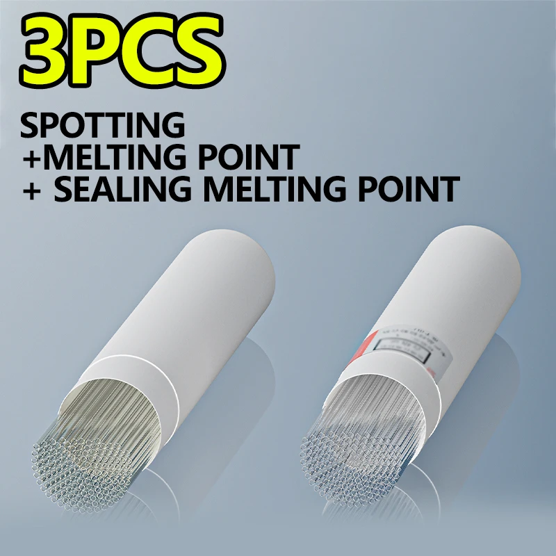 Glass spotting/melting point/seal capillary, 3 combinations of different specifications, high borosilicate glass