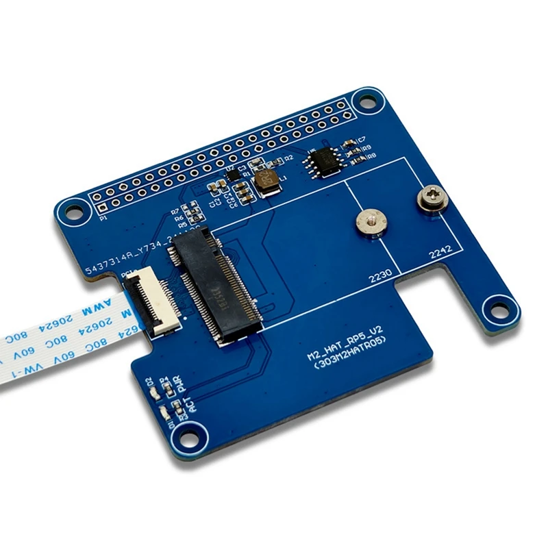 For Raspberry Pi 5 PCIE M.2 SSD Expansion Board Supports Hailo8l Module For 2230/2242 NVME SSD