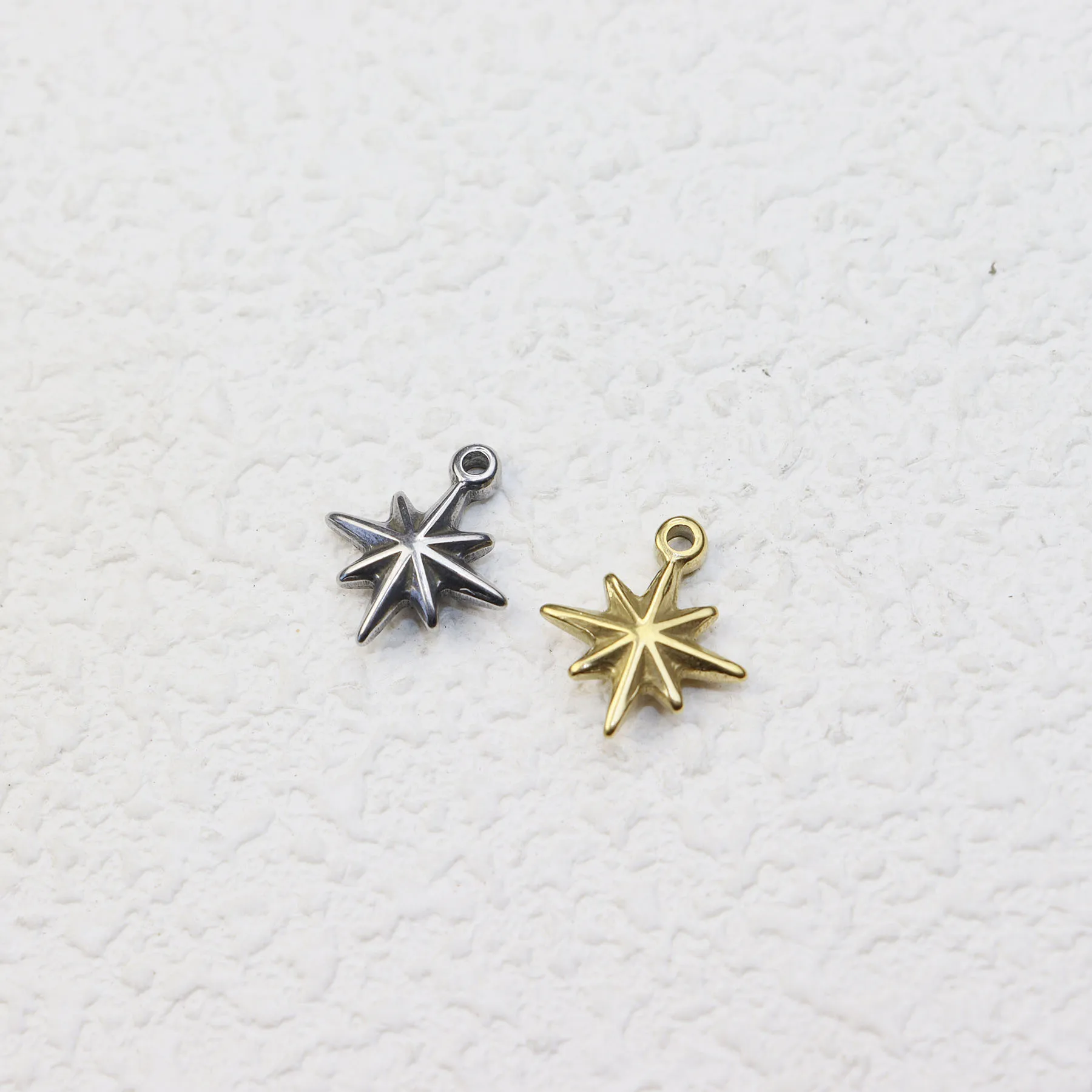

5pcs Stainless Steel Star Fashion Jewelry Charms Pendant DIY Handcraft Vacuum Plate Waterproof Antiallergic