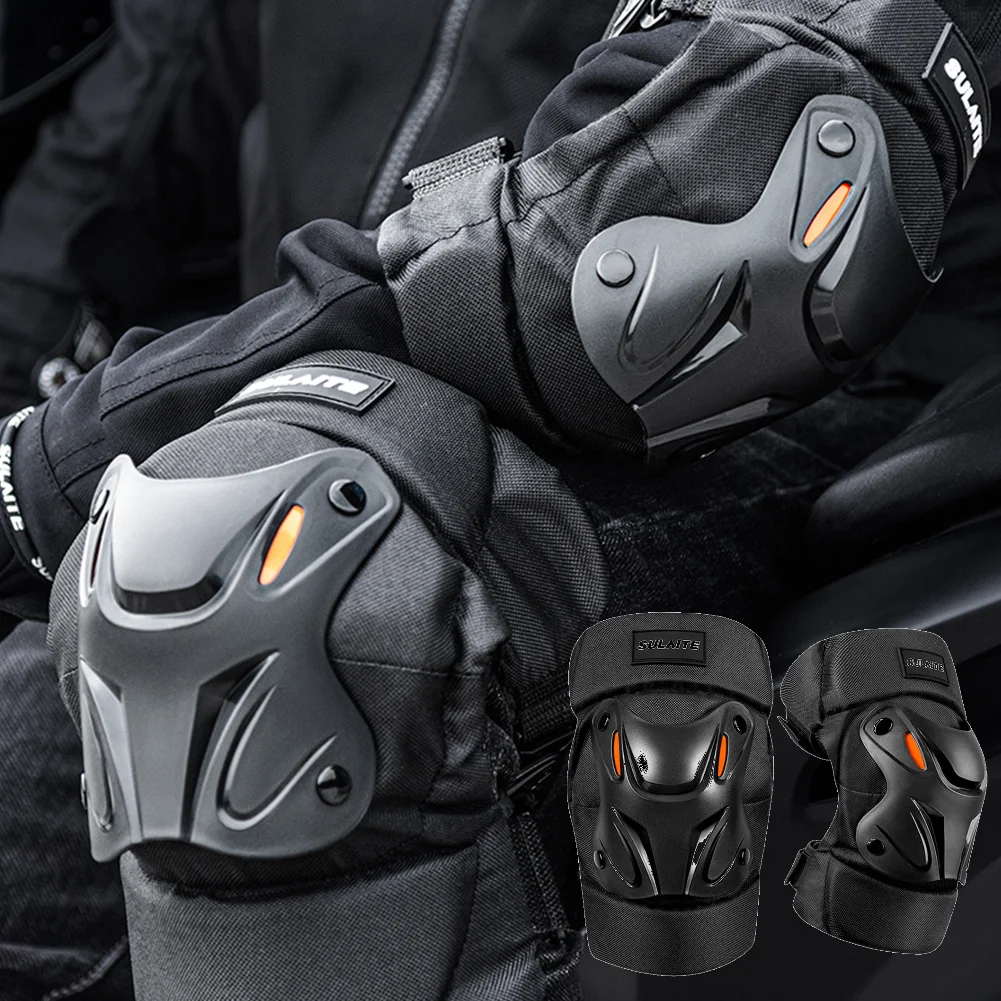 

1 пара наколенников/налокотников для мотокросса, регулируемая защита колена для мотоцикла, противоударная защита колена для бездорожья для езды на горных велосипедах