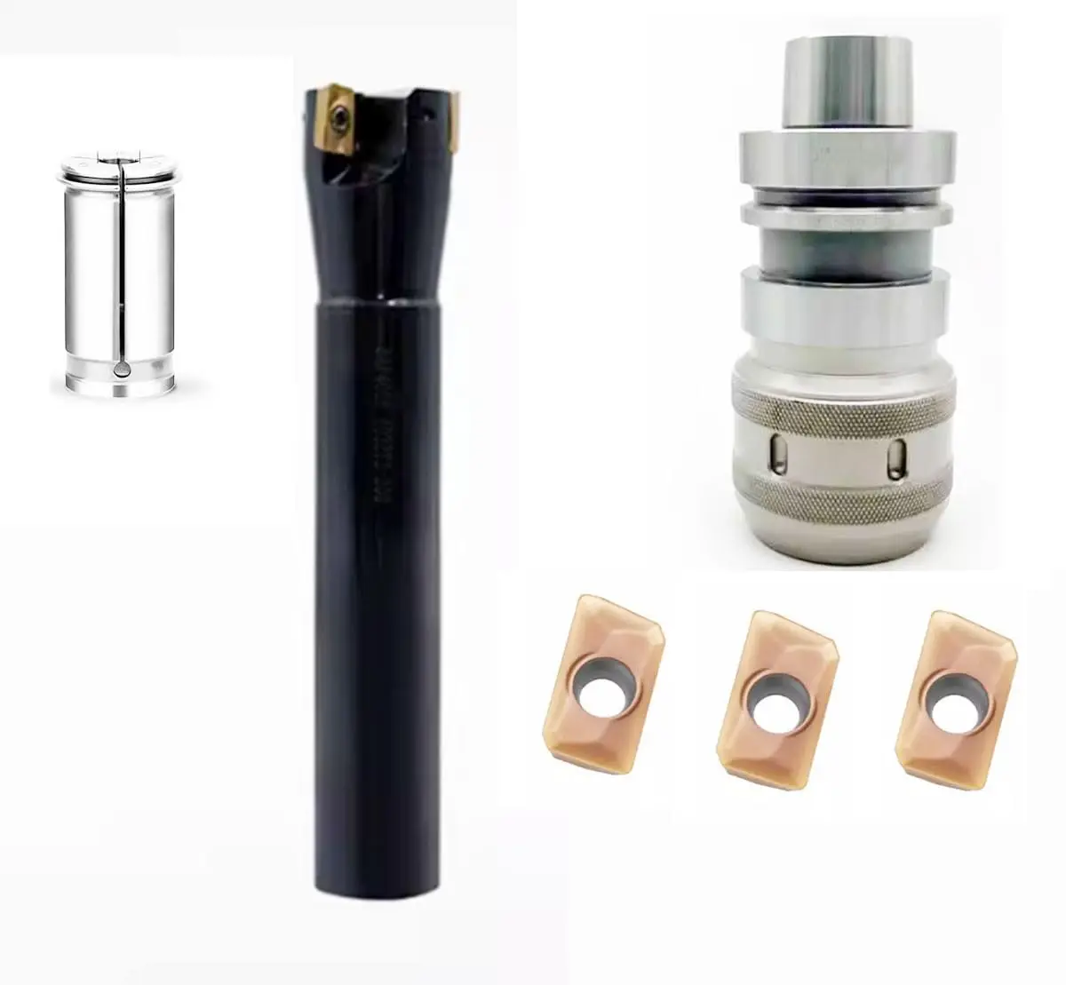 HSK63F C32 Strong Milling Tool Holder Set 120mm 30mm Milling Diameter 20mm Clamp 3 Edges 20pcs APMT1604 Blades