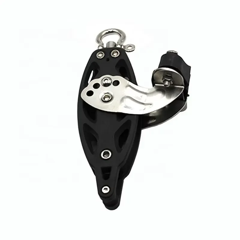 Sailboat Pulley Block, with Cam Cleat Marine Hardware, Aluminum Alloy Rigging System, Smooth Bearing, for Boat Yacht Sailing