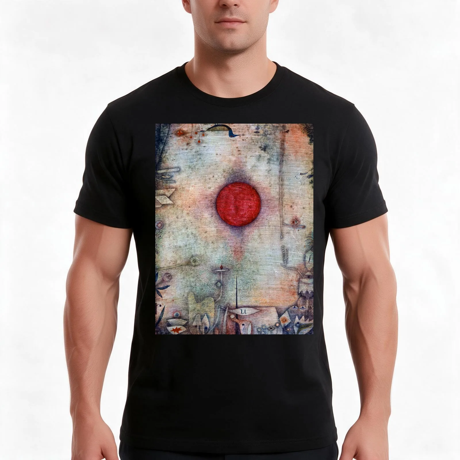 Ad margin em by Bauhaus Paul Klee,vintage museum exhibition,paul klee famous paintings, T-Shirt, Summer Casual Cotton Tee