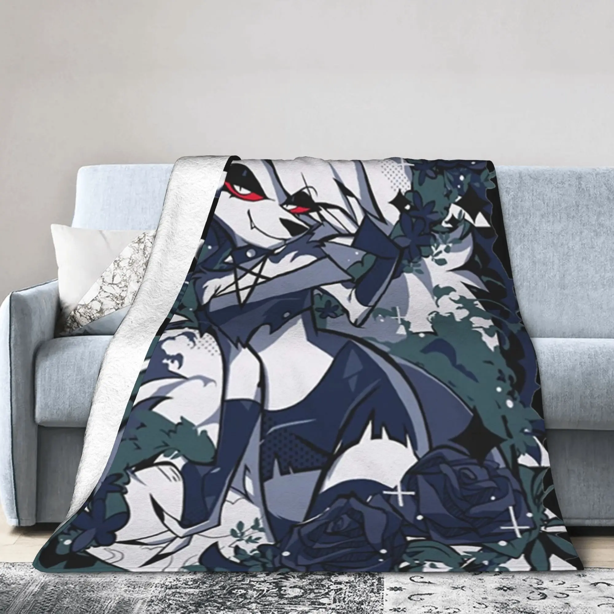 Cartoon Helluva-Boss Blanket Flannel Textile Decor  Multi-function Lightweight Thin Throw Blankets for Sofa Couch Bedding Throws