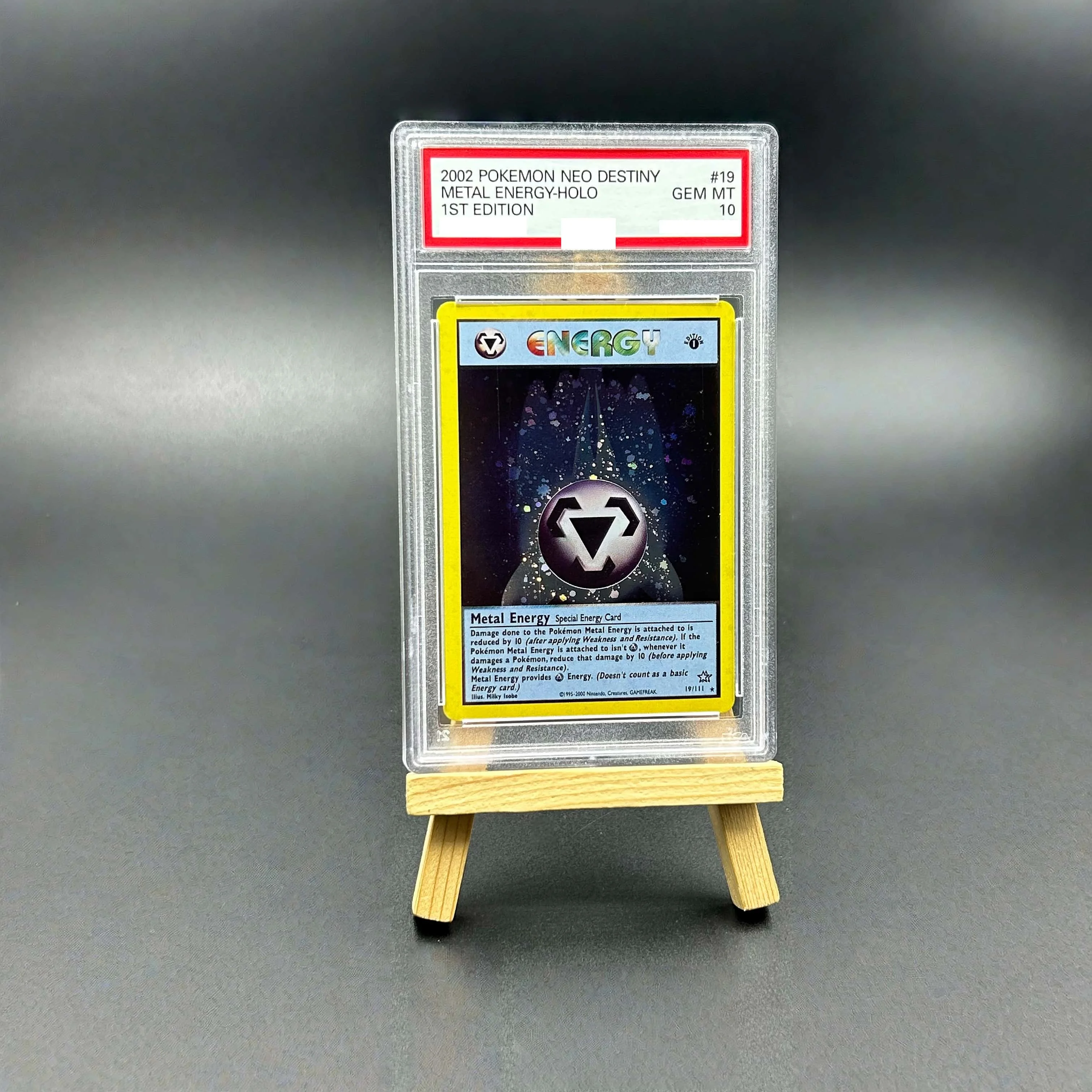 

2002 Pokemon Neo Destiny Metal Energy Holo Textured Card - 1st Edition Gem Mint 10 Collectible TCG
