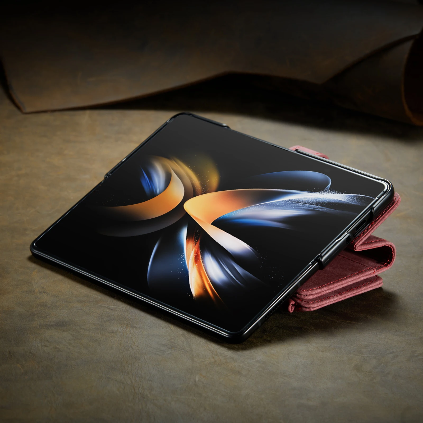 Luxury Zipper Leather Wallet Case For Samsung Galaxy Z Fold 5 4 3 5G Card Slots Purse Shockproof Cover For Z Fold5 Fold4 Fold3