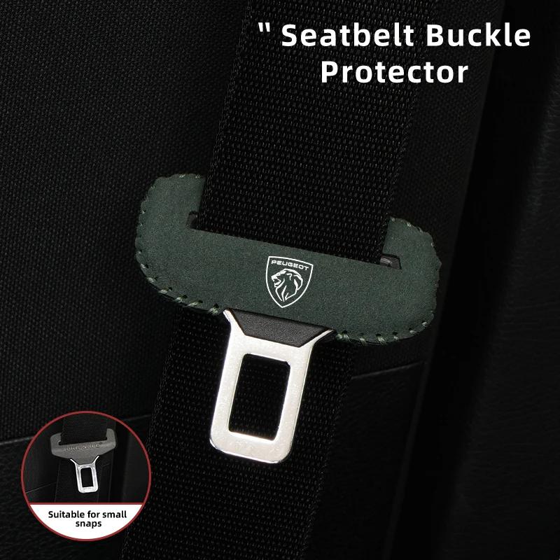 Car Safety Buckle Clip Protector Suede Seat Belt Anti-scratch Cover For Peugeot 308 3008 206 307 207 208 407 205 301 607 108 807