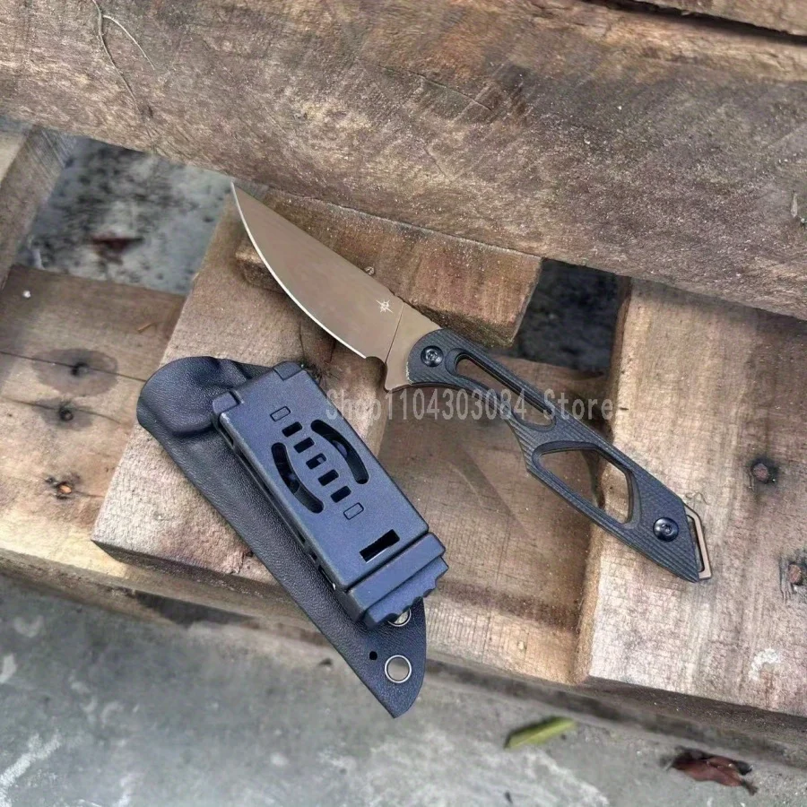 

Портативный прямой нож D2 со стальным лезвием и ручкой G10 с чехлом из кайдекса, тактический охотничий нож EDC для кемпинга, подарок для мужчин