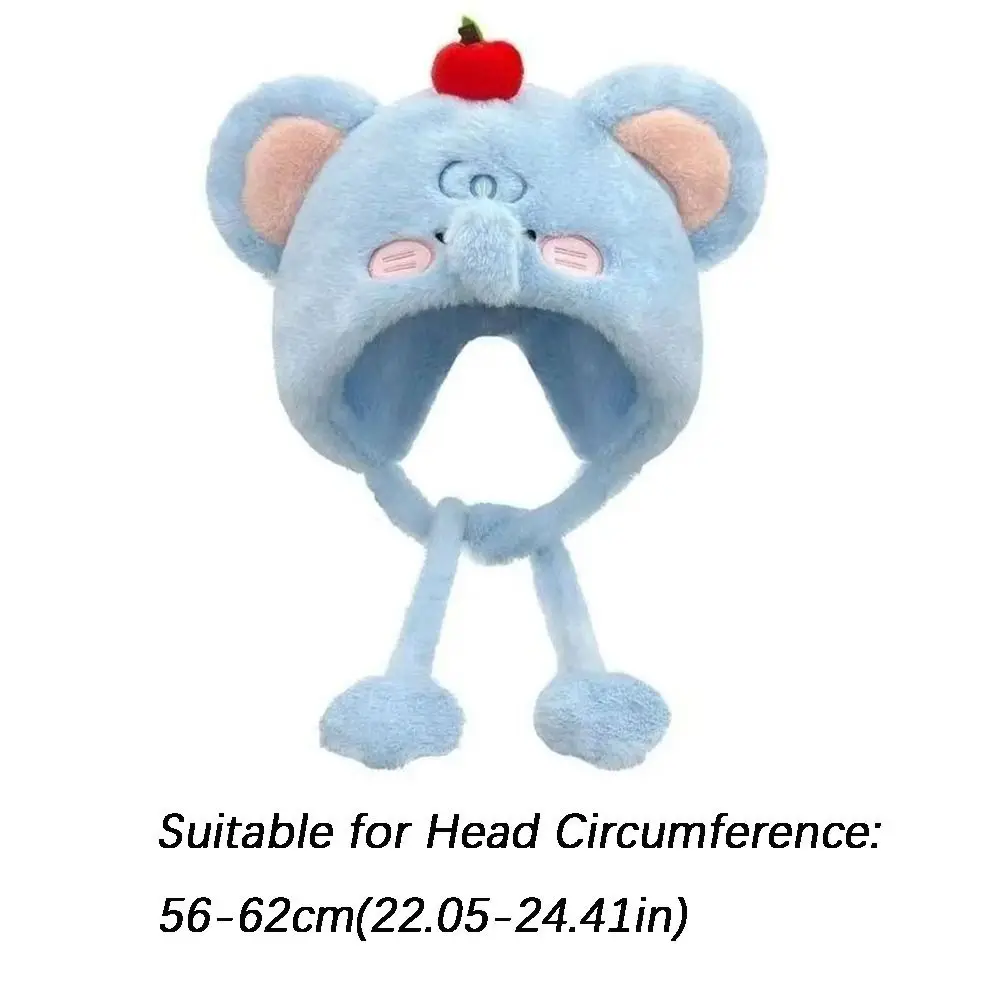 귀여운 털이 많은 귀 보호 모자 두꺼운 만화 양 모양 따뜻한 헤드기어 방풍 몽골리안 모자 여성 패션