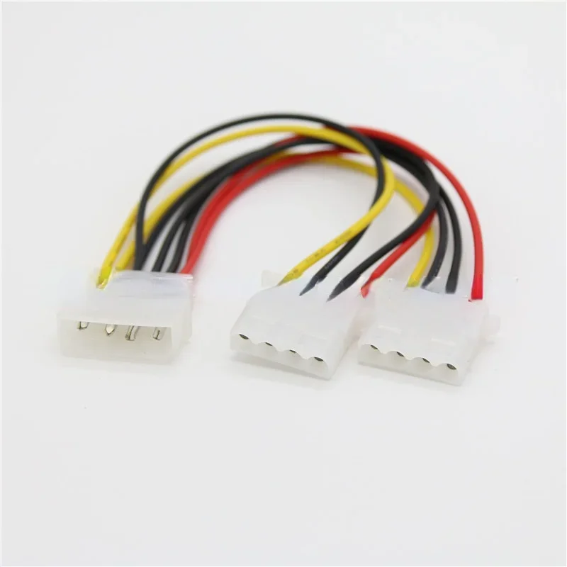 ตัวแยกไฟอะแดปเตอร์สายเคเบิลอะแดปเตอร์โมเล็กซ์ตัวผู้4ขาสำหรับ2x IDE 4ขาตัวเมีย Y ส่วนขยายตัวแยกอะแดปเตอร์สายต่อ20ซม.