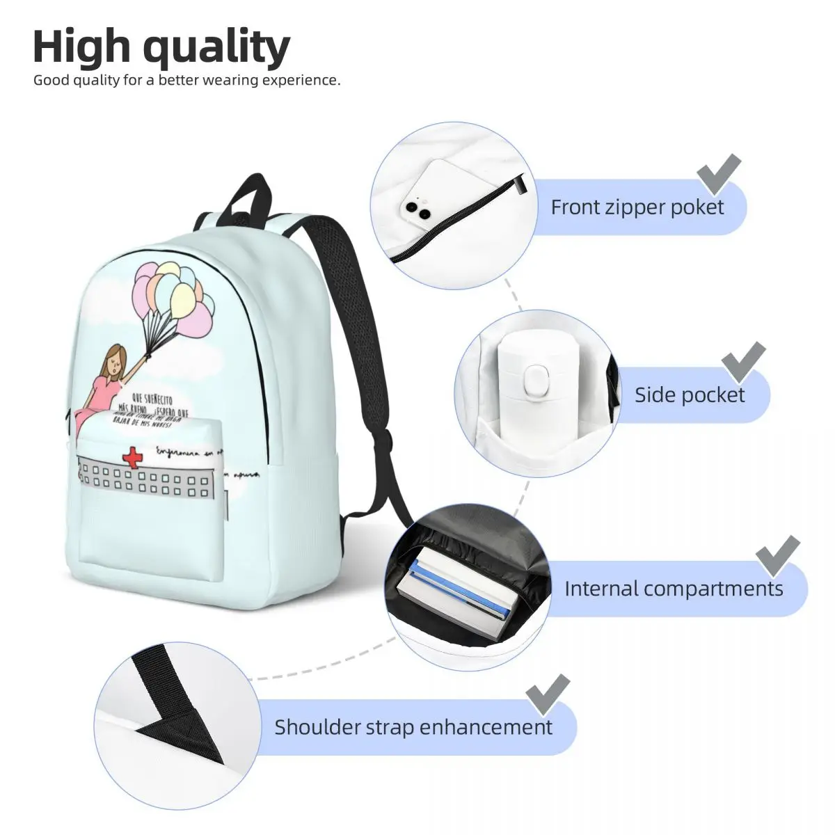 Mochila para estudiante de escuela primaria, mochila para preescolar, médico, Enfermera, salud, regalo para niño y niña