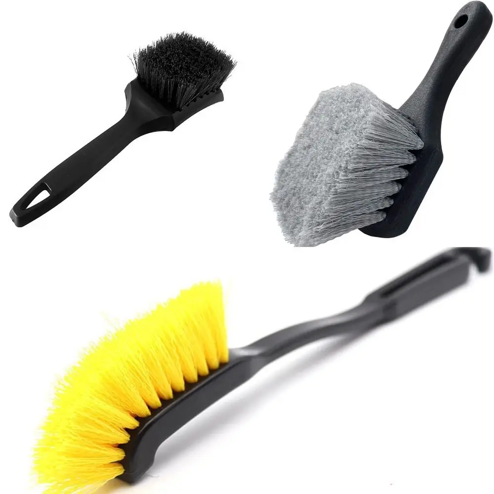 Dense Bristles Car Tire Cleaning Brush No Shedding Car Cleaning Accessories Car Detailing Brushes Washing Brush Tool For Auto