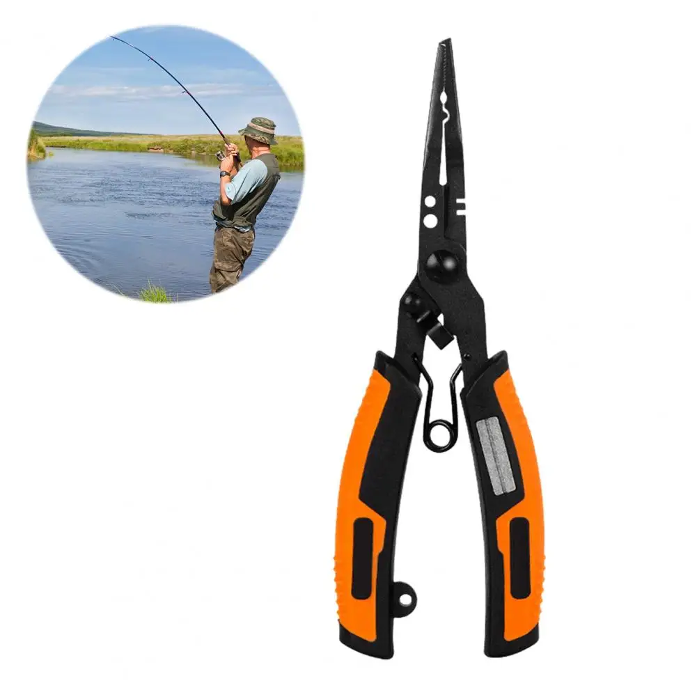 

Quick Knotting Fishing Pliers Portable Stainless Steel Fishing Pliers with Ergonomic Handle Multifunction Ring Opener for Pe
