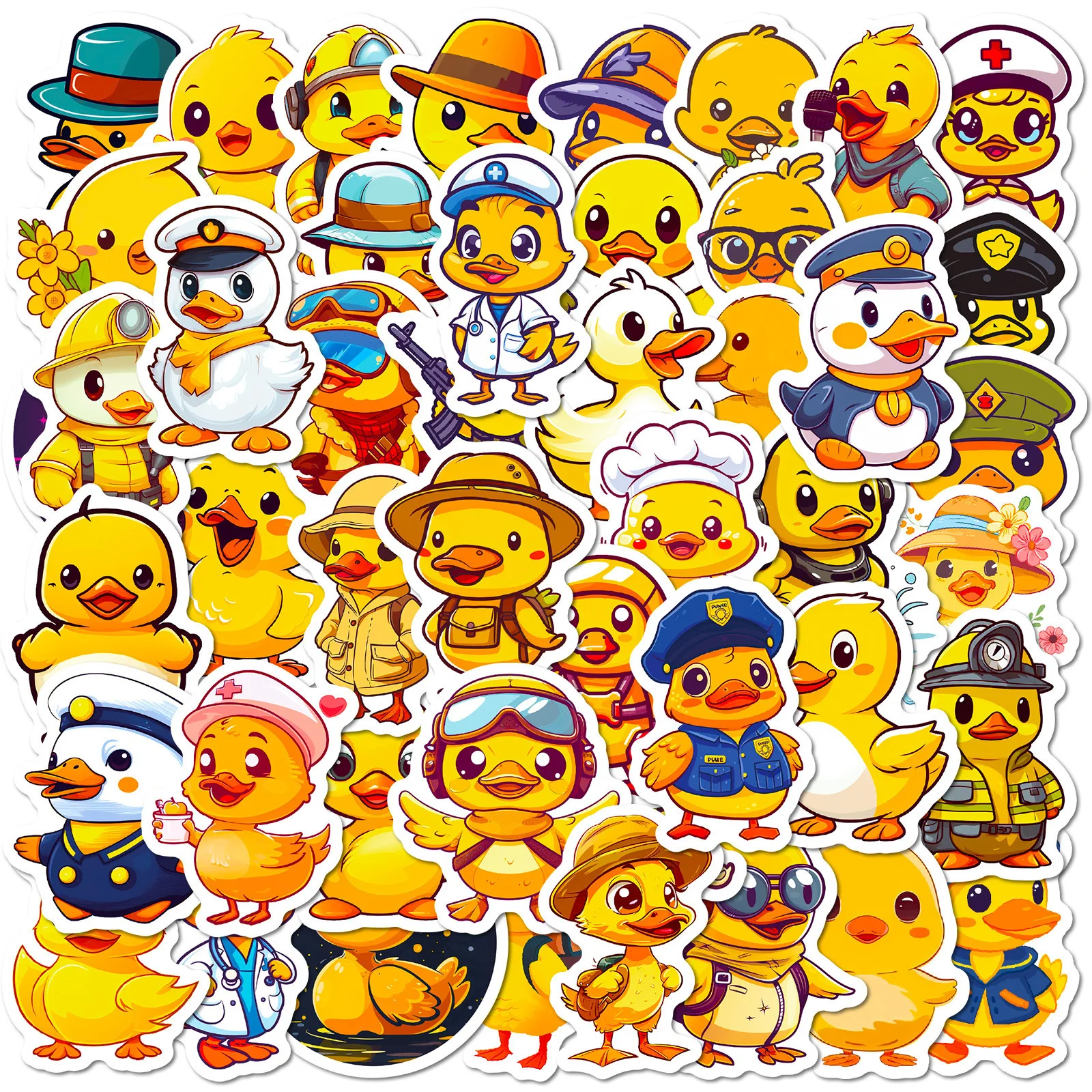 100pcs Cartoon Little Yellow Duck Graffiti Creative Cute Suitcase Skateboard Bicycle Waterproof Sticker