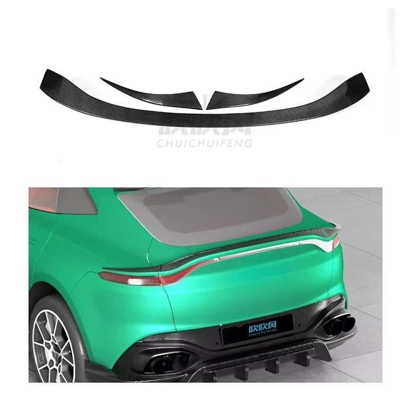 100% Dry Carbon Fiber AX Style Three-section Mid-wing Rear Spoiler for  DBX Trunk Rear Spoiler