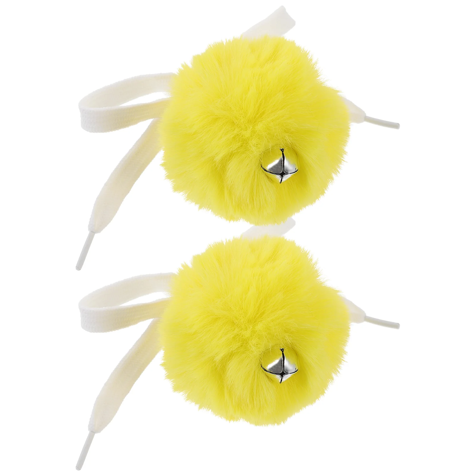 

2 Pcs Skate Fur Ball Ice Skates Laces Skateboard Pompom with Bell Roller Accessories Assorted Poms