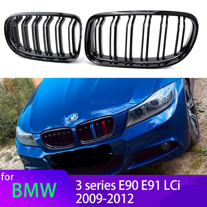 Front Kidney Grille for BMW E90 E91 LCI 3 Series Sedan Wagon 2009-2012 Car Replacement Racing Grille Gloss Black