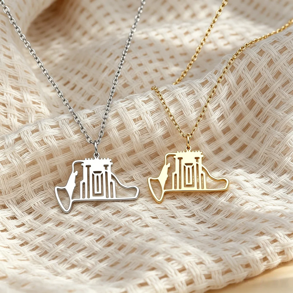 Beit HaMikdash Jerusalem Pendant Necklace for Women Men Amulet Temple Mount Jerusalem Medallion Jewish Jewelry Gifts