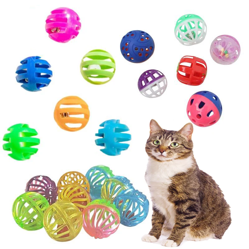 1PC Funny Cat Ball Toys Hollow Training Cat Interactive Toy Cat Bell Toy Pet Supplies Cat Favors Random Color