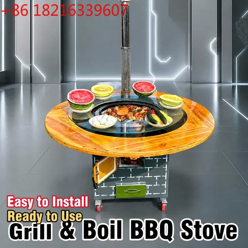 Portable Iron Pot Stove Table Firewood Stove Household Ground Pot Chicken Turkey Special Stove Rural New Model