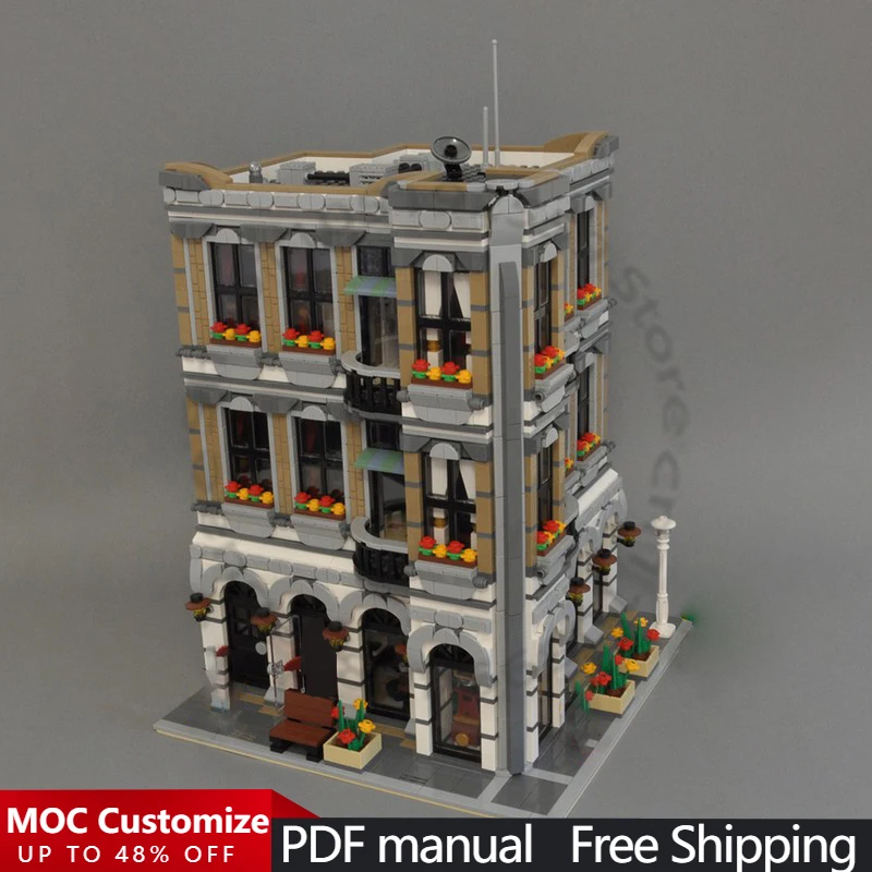 

5000 деталей, модульный конструктор «Суши-бар», MOC, настраиваемый, популярный, креативный дизайн, игрушка «Сделай сам», подарок на Рождество