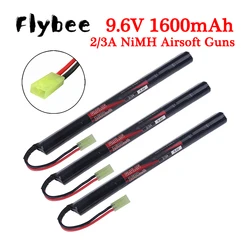 9.6V 1600mAh 2/3A Stick NIMH Battery Airsoft Guns Battery with Mini Tamiya Connector for AK47,MP5K,RPK,PKM,G36C,MC51 Toys Parts