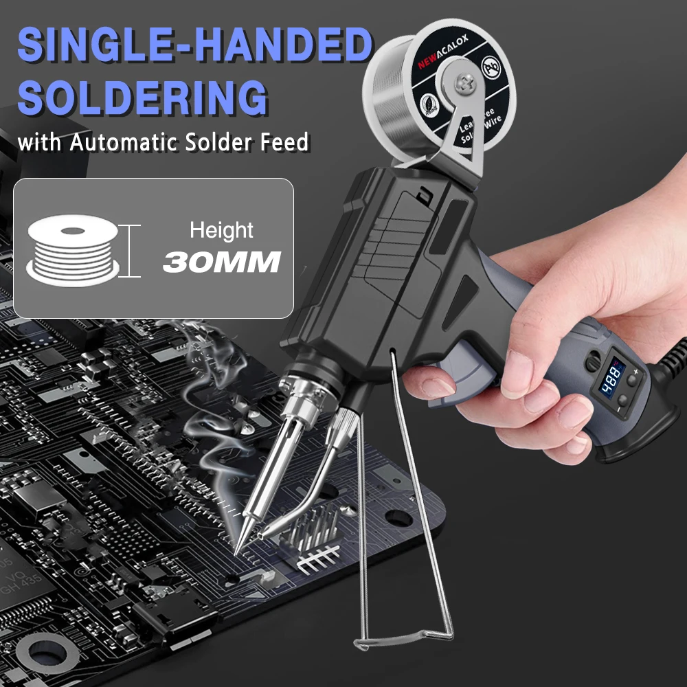 NEWACALOX180-500°C Digital Display Soldering Gun Adjustable Temp LCD Soldering Iron Set Automatic Tin Spraying Welding Repairing