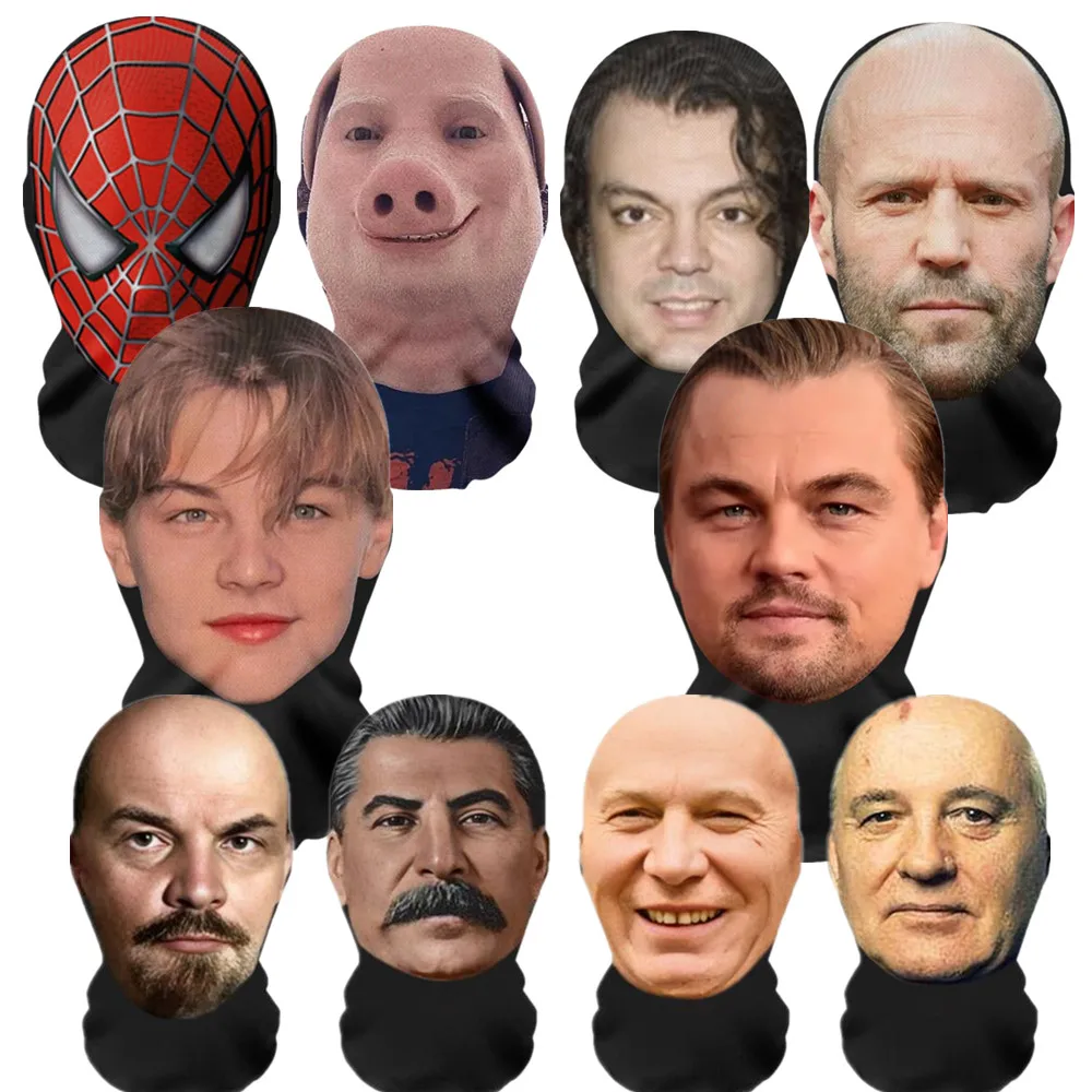 2025 New 3D Printed Mask Funny Mesh Mask Full Face Headwear Elastic Mesh Cosplay Headwear Balaclava Hood Hat Headgear