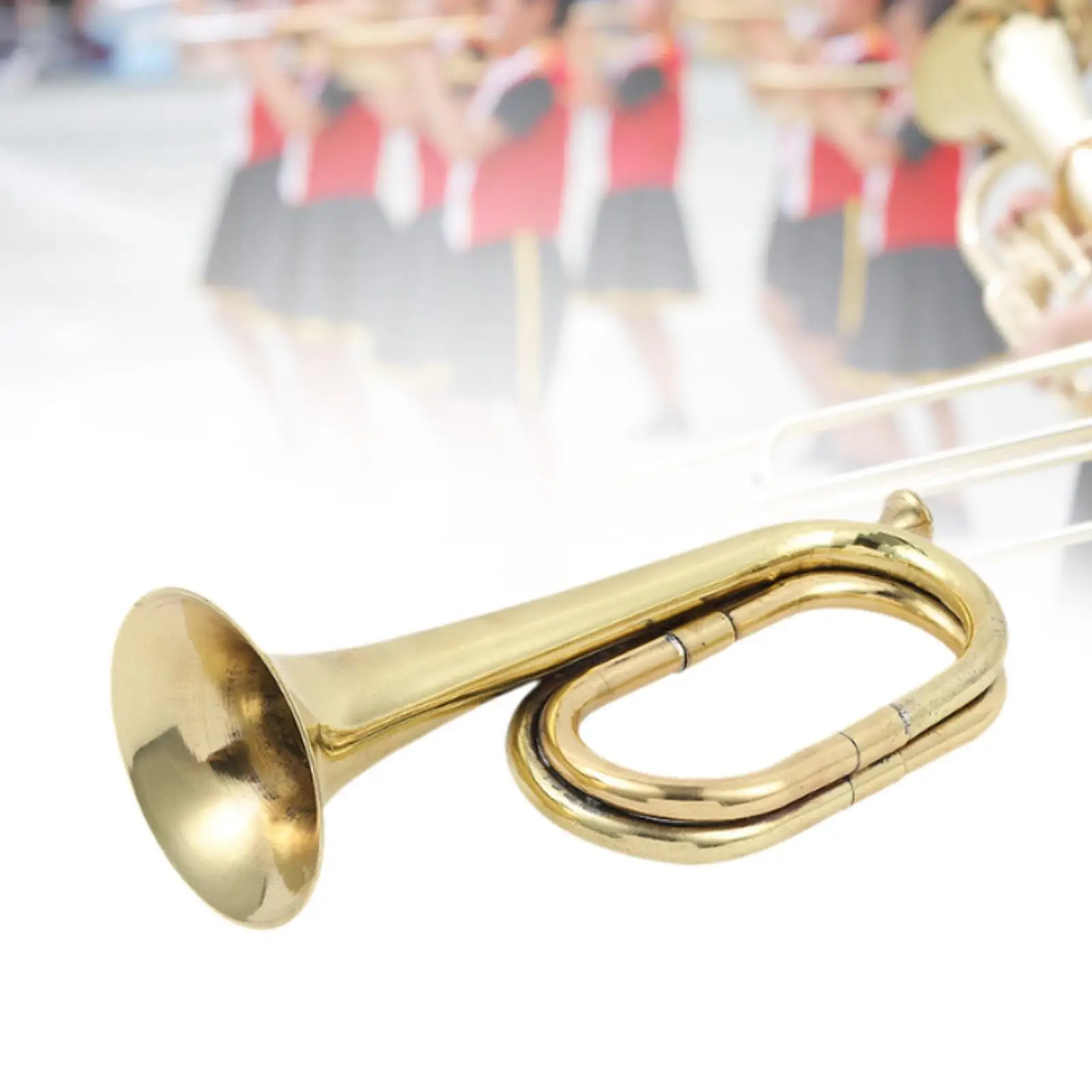 Craftsmanship Bugle Blowing Instrument Solid Copper Brass Outdoor Music Events And Gatherings Gift For Friends view 4