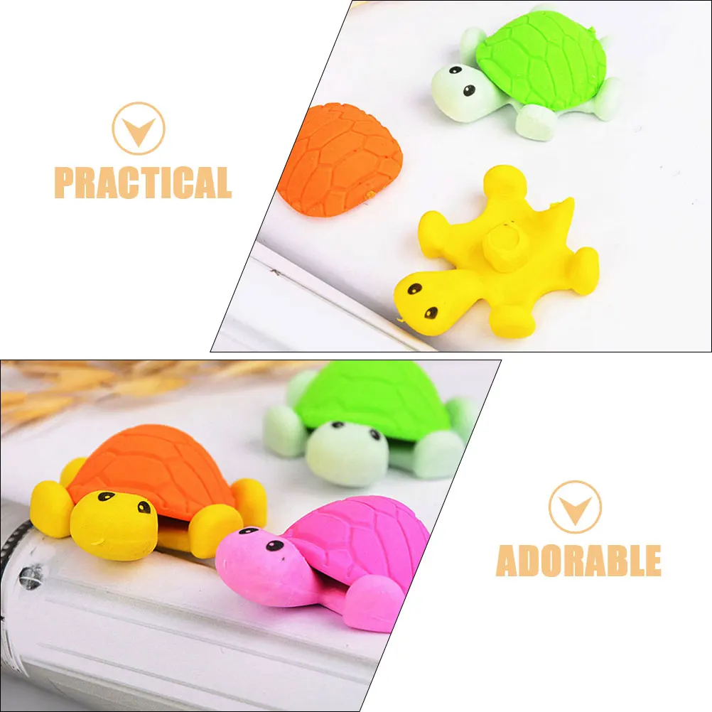 

16Pcs Adorable Turtle Erasers Cartoon Mini Erasers Cute Colorful Drawing Accessories Practical Pencil Erasers for Classroom Fun