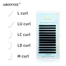 Abonnie L/LC/LD/LU/M Curl Classic Individual Eyelash Extensions All Size Lashes Mix Tray Russian Volume Fluffy Cillios