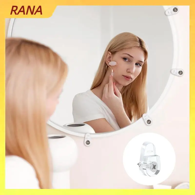 Kit de clipes de montagem de espelho RANA 25 pacotes, cabides de espelho redondos para kit de clipes retentores de vidro de parede clipes de montagem de espelho transparente