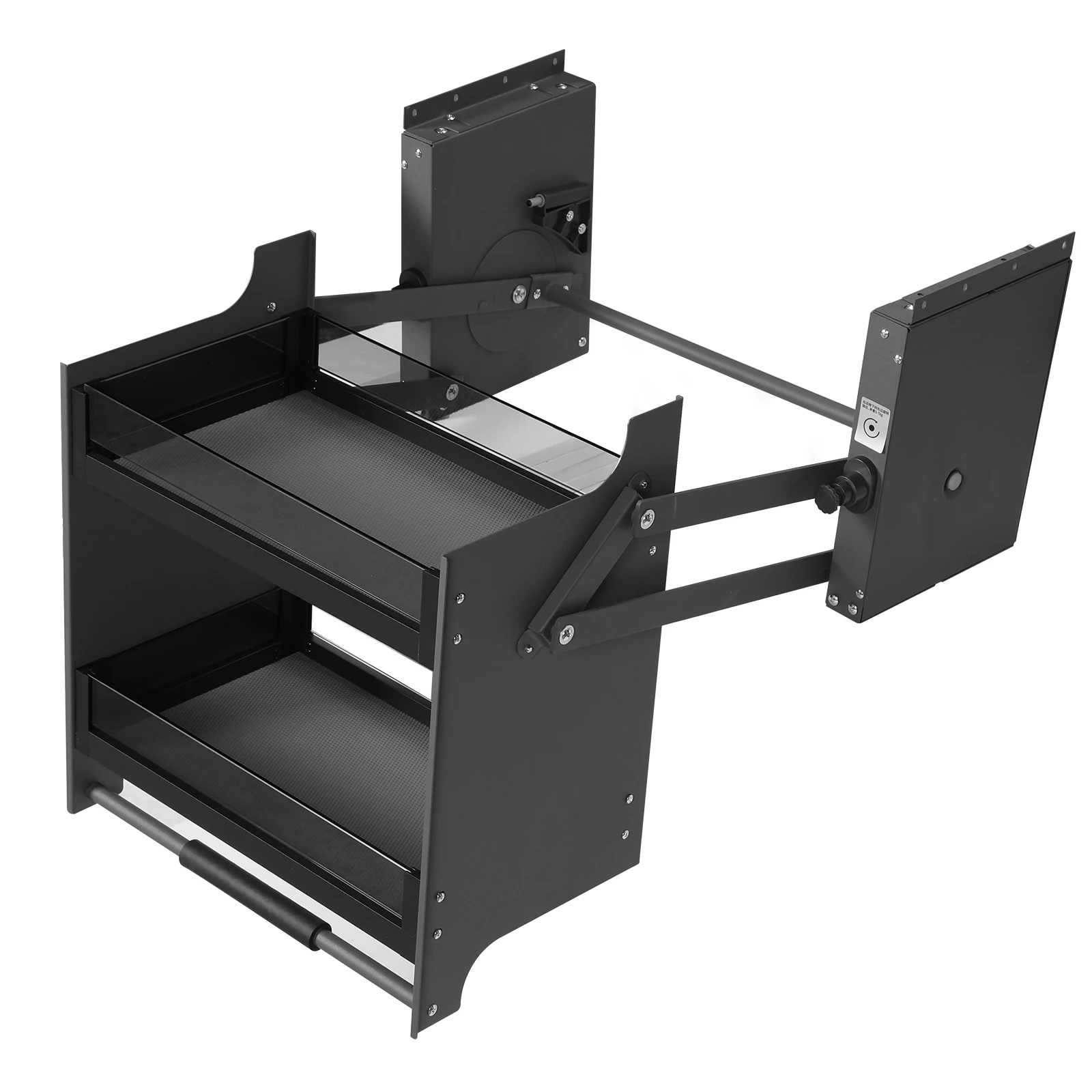 

Heavy Duty Pull-Out Cabinet W/Pneumatic Damper System Space Saving Lift Basket Adjustable Capacity for Spices Dishes and Bottles