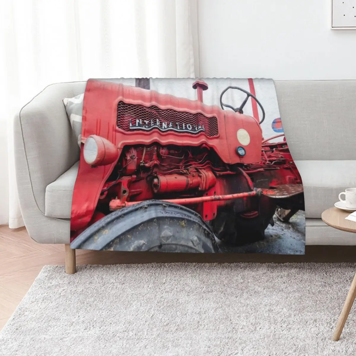 Vintage International B275 Tractor Throw Blanket Summer Bed linens sofa bed Soft Plush Plaid Sleeping Bag Designers Blankets