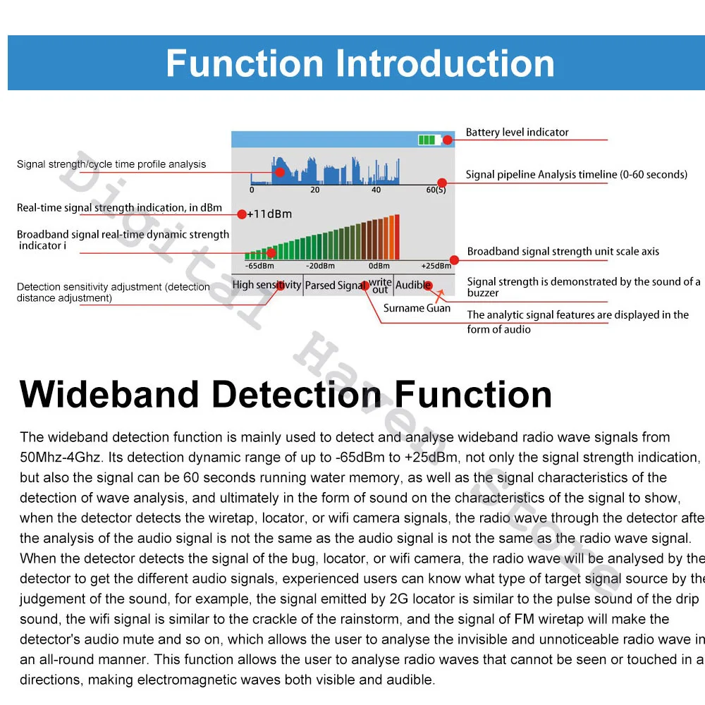 Professional GPS Tracker Finder Anti Spy Hidden Camera Spy Cameras GSM Wiretap Sound Signal Spy Devices Detector WiFi Analyzer