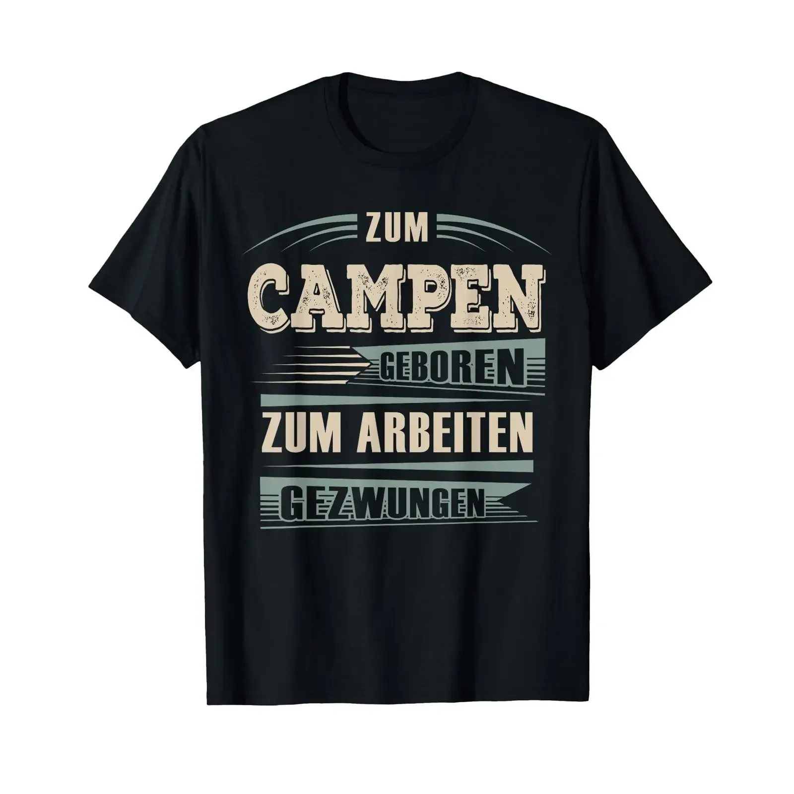 Born to work for camping wzungen T shirt gift vintage Washed Breathable Stylish Top For Everyday Wear streetwear Casual Soft