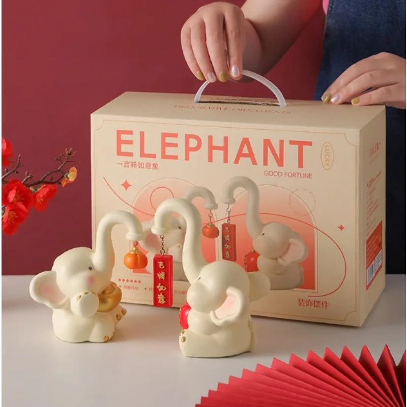 Desktop decoration Decor Toy Surprise Gift Cartoon accessories Elephant ornament model Kawaii Anime action figures peripheral