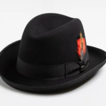 British Gentleman's Hat Pure Wool Bow Tie Autumn and Winter Soft Felt Hat Sheep Felt Hat