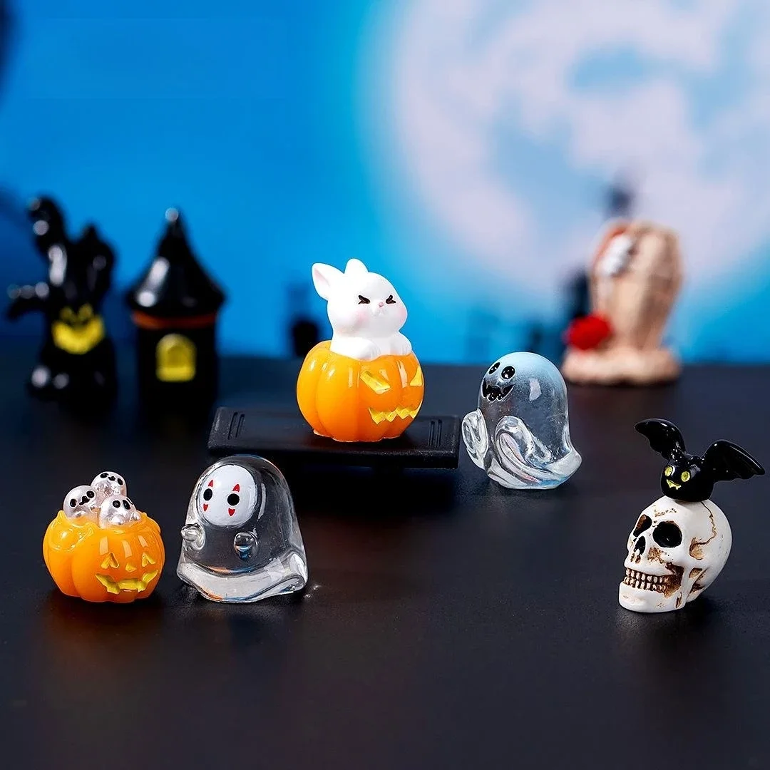 Mini Halloween Elf Garden, Faceless Monster, Ghost, Pumpkin Figurines, Home Decor, Festive DIY Resin Trinkets, 1Pc