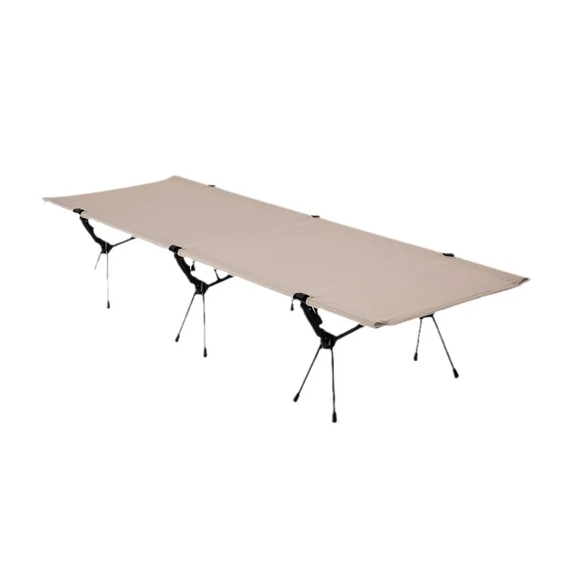 Simple Reclining Folding Camp Bed Lightweight Polyester Aluminum Alloy Frame Outdoor Camping Multi-use Self-driving Travel