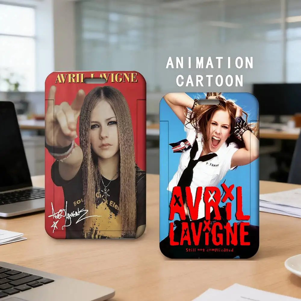 Singer A-Avril Lavigne  Work Card Case for Exhibition ID Card Lanyard Badge Card Holder Pass Card Set for Employee