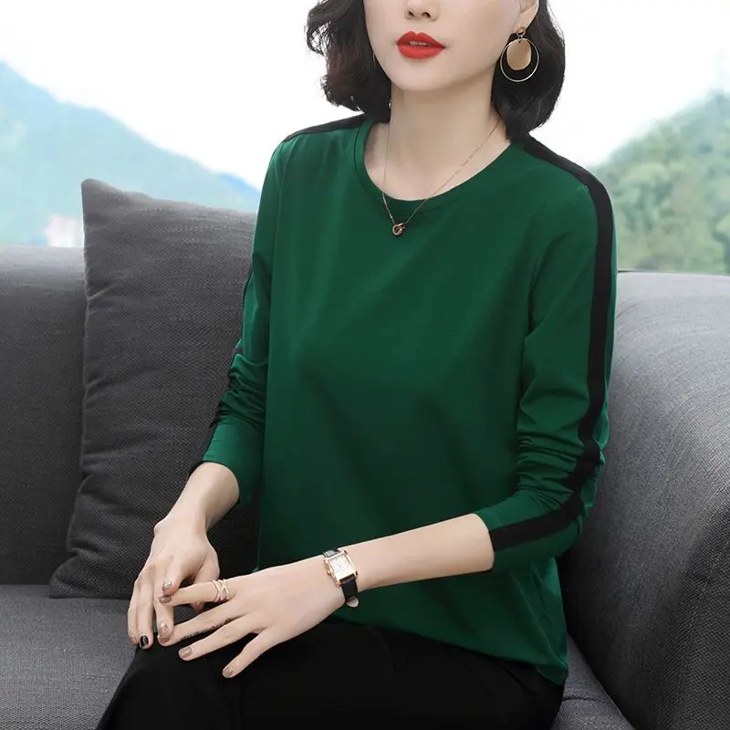 Long Sleeve Tees Shirt Women Fleece Thicken Plus Size Tops Casual Female Clothing Ladies Loose Round Collar Pullover Fall New