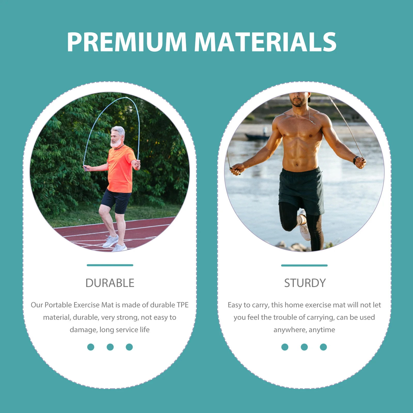 

Portable Jump Rope Mat for Sports and Home Workout Soundproof Tpe Exercise Pad Multi-Function Training Yoga Fitness Jumping Mat