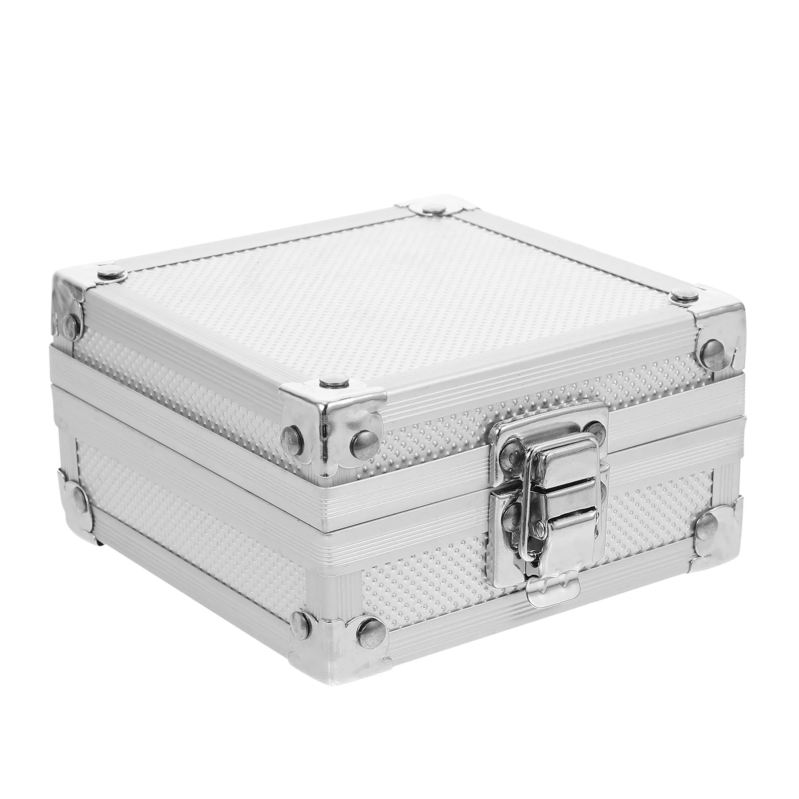 

Tattooing Machine Storage Box Silver Sponge Insert Reinforced Handle Durable Protective Case Convenient Tattoos Tools Container