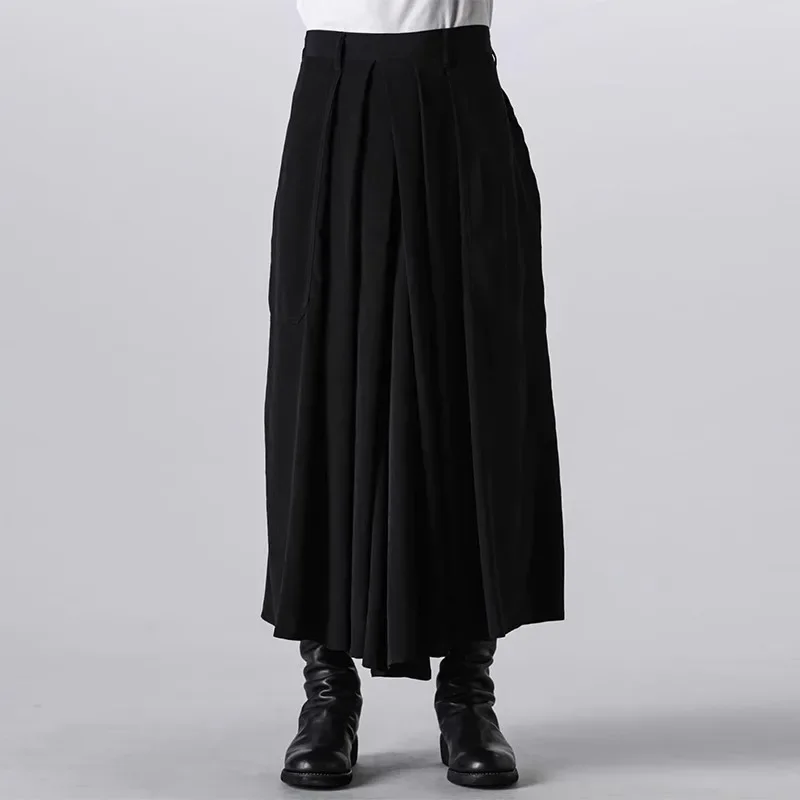 

YOJI OOAK темный оригинальный дизайн, ощущение индивидуальности, струящийся трехмерный крой, широкие повседневные брюки Кендо, повседневные брюки