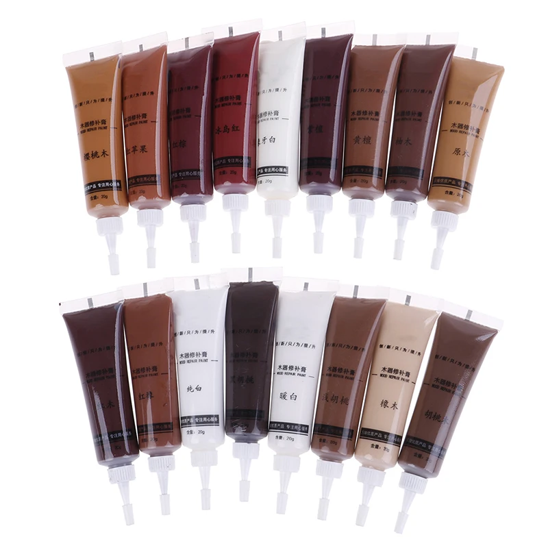 Hot! 2Pcs/lot 20g Wood Furniture Refinishing Paste Wood Floor Scratch Fast Remover Repair Paint Wax For Furniture  17 Colors image 3