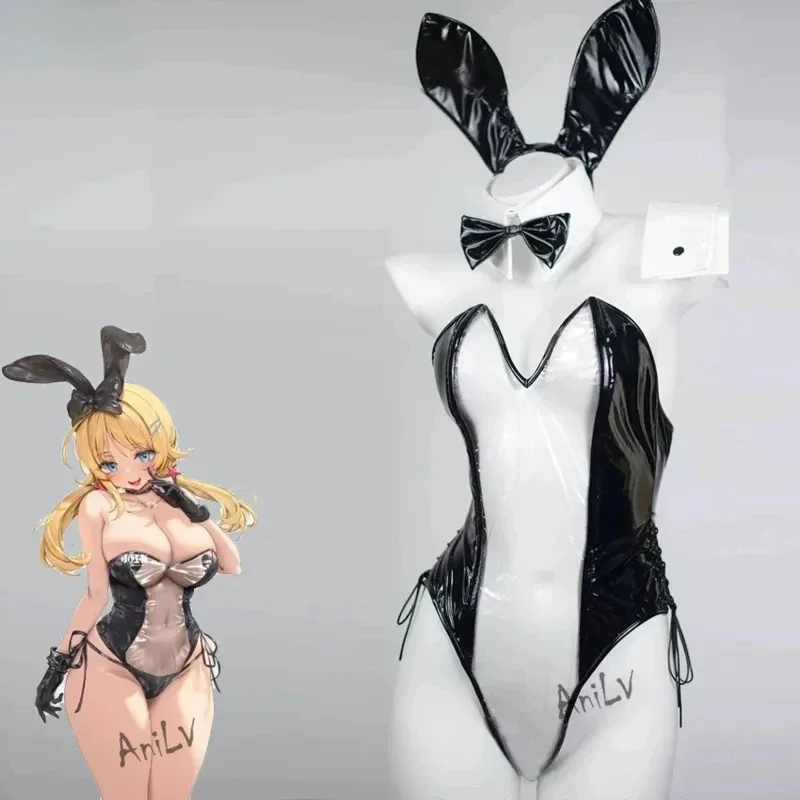 AAA 2025 Anime Girl Bunny Maid Seragam Cosplay Wanita Kulit Transparan Bodysuit Bra Blackage Pakaian Pelayan Temperammas Piyama