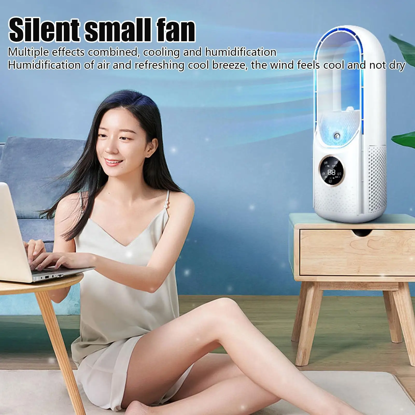 

Вентилятор тумана, небольшой вентилятор с водяным охлаждением, 6-скоростной вентилятор для летней горячей погоды с 6-часовым таймером автоматического выключения для офисов, общежития, спальни